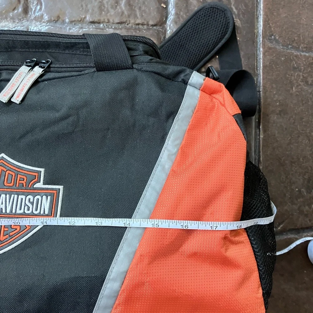Harley Davidson Orange and Black Duffel Bag